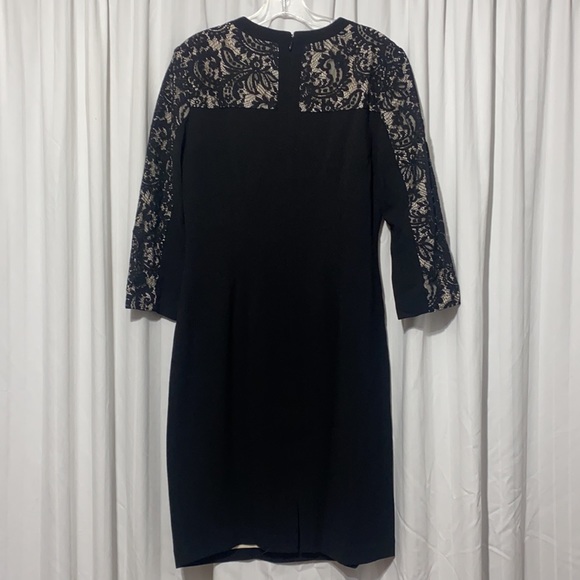 Eliza J Black Fitted Dress with Lace - Picture 5 of 5